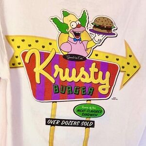 The Simpsons Krusty the Clown Novelty T-Shirt Funny Unisex Graphic Size Small